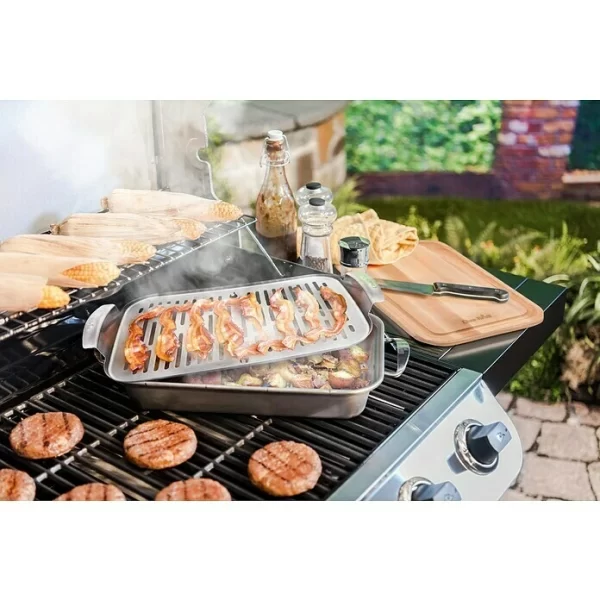 BAUHAUS Char-Broil Grillpfanne Grill+ Edelstahl, L X B X H: 42 X 22 X 4 Cm 3