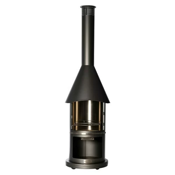 BAUHAUS Buschbeck Grillkamin Auckland Hauptgrillfläche: Ø 42,5 Cm, Edelstahl, Dunkelgrau 1