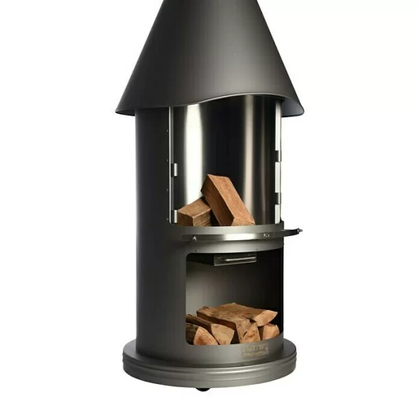 BAUHAUS Buschbeck Grillkamin Auckland Hauptgrillfläche: Ø 42,5 Cm, Edelstahl, Dunkelgrau 3