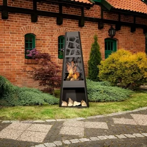 BAUHAUS Dobar Gartenkamin 57,5 X 38 X 148 Cm, Stahl, Pulverbeschichtet 12